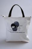 zipper closure Canvas shopping tote Bags